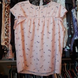 NWOT ADORABLE BIRD PRINT BLOUSE